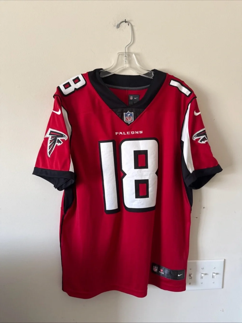 Men’s Nike Calvin Ridley #18 Atlanta Falcons Vapor Lmtd NFL Jersey Sz L Red RARE - Picture 1 of 6